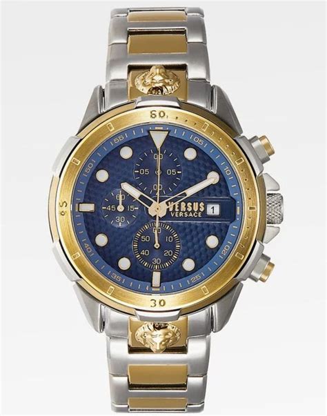 versus versace versus 6e arrondissement silver gold|Amazon.com: Versus Versace Mens Watches Gold 46 mm 6e .